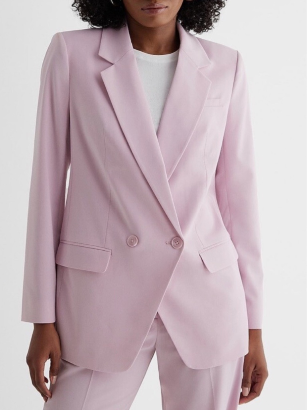 NWT! Express Blush Pink Double Breasted Boyfriend Blazer Jacket NWT Size XS